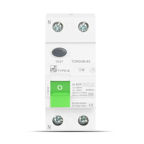 RCD RCCB Typ B Fehlerstromschutzschalter 2P 4P AC 40a 63a 30ma 100ma 300ma 10KA Din-schiene 230V(40,2 Pole 100 mA) von SHYEGUMUZA