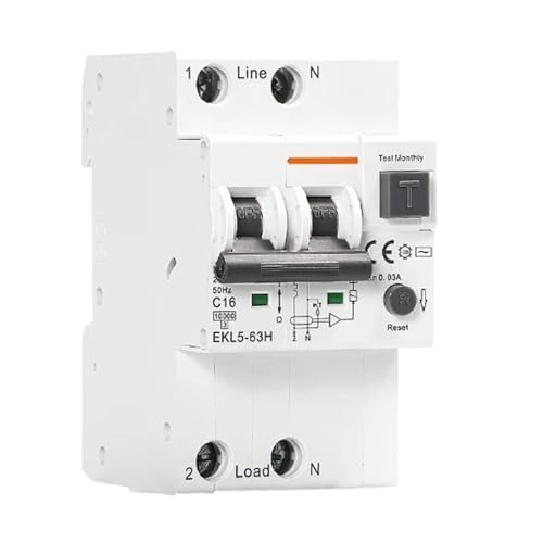 Typ AC RCBO Rest Automatische Circuit Breaker 10KA 2P 4P 16A 25A 40A 63A Über Strom Leckage Schutz 30mA EKL5(2P,63A) von SHYEGUMUZA