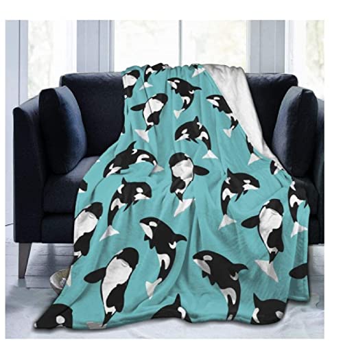 Kuscheldecke 3D Gedruckte Überwurfdecke für Erwachsene Kinder,Killerwal Orca,Super Weich Warm,Kuscheliger Flanell, Frauen,Fleecedecken für Bett,Sofa,Stuhl,Auto-150cmx200cm von SHYHXQH