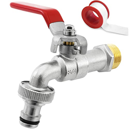SHYNE Premium 3/4 Zoll Wasserhahn aus Messing rost- und frostsicher + Gratis Schlauchanschluss + PTFE Band + E-Book | für Garten, Waschmaschine, Regentonne SHYNE Premium 3/4 Zoll Wasserhahn aus Messing rost- und frostsicher + Gratis Schlauchanschluss + PTFE Band + E-Book | für Garten, Waschmaschine, Regentonne von SHYNE