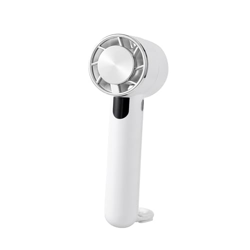 SHYOSUCCE LCD Handventilator Mini mit Kühlkörper, 5 einstellbaren Geschwindigkeiten, Taschenventilator, tragbaren USB Ventilator für Hause, Büro, Freien und Reisen (weiß) von SHYOSUCCE