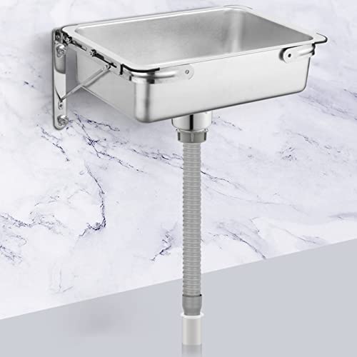 An der Wand befestigtes kleines Waschbecken-Edelstahl-Handwaschbecken-Waschbecken, Kitchen Single Bowl Prep & Utility Sink, Badezimmer-Eckwaschbecken Garage schwimmendes Waschbecken von SHYP