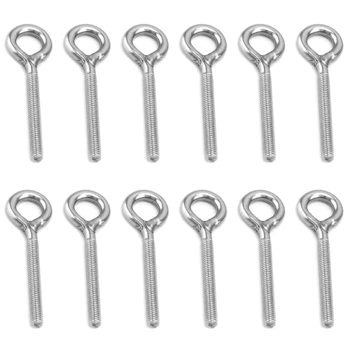 12 Stück Ringschraube M6, Ösenschrauben, Langem Schaft Edelstahl Ringschrauben, Zum Befestigen und Aufhängen Verwendet von SHYSBV