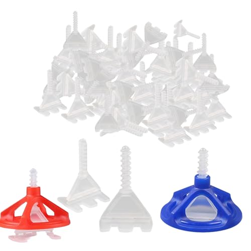 Fliesen-Nivelliersystem, 200 Stück, Fliesen-Nivellierer, spiralförmige Nivellierbasis, wiederverwendbare und einfache Nivellierung, Wandfliesenfixierung, 100 Muttern und 100 Basis, 3 mm Schraubenbasis von SHYSBV