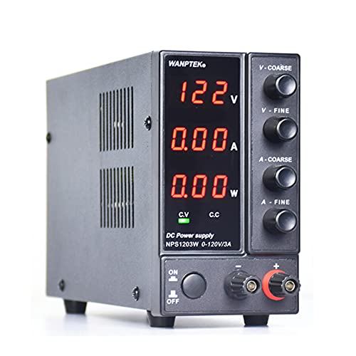 SHZICMY 0-120V 0-3A Labornetzgerät, Regelbares DC Labornetzteil Trafo Power Supply 360W Präziser, Hochfrequenzbetrieb, Nullabgleich, Schwarz von SHZICMY