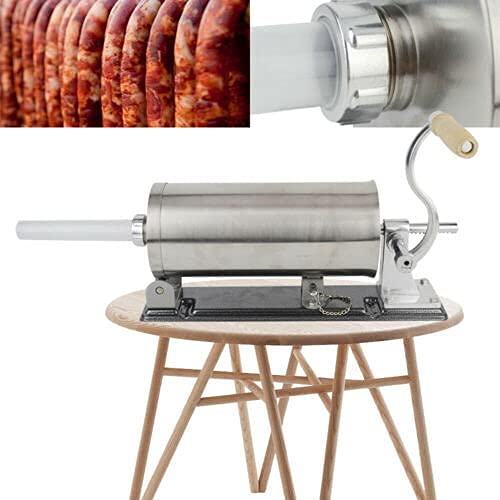 3 Liter Edelstahl Wurstfüller Wurstfüllmaschine Wurstspritze Manuell Wurstfüller Fleischwolf Wurstspritze Wurstpresse mit 4 Stück Füllrohre von SHZICMY