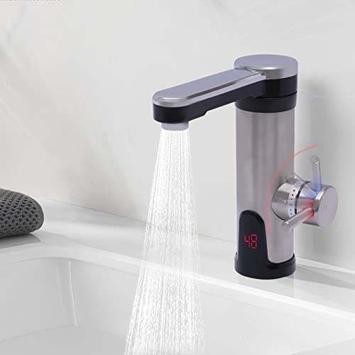 SHZICMY 3300W Elektrischer Wasserhahn Durchlauferhitzer 30-60°C Sofort Heizung Wasserhahn mit LED Temperaturanzeige für Küche Bad von SHZICMY