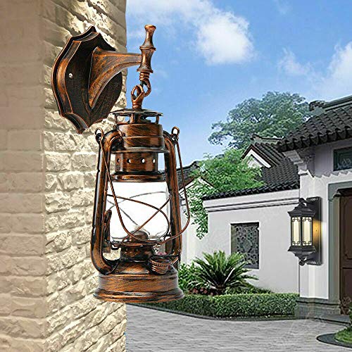 SHZICMY Außenwandleuchte Vintage Gartenlampe Außenwandlaternen Retro Rustikal Wandlampe Aussen Dekorative Außenlampe Wandleuchte Rustikale Industrie-Wandlampe Outdoor-Garten Flur Hängelampe E27 von SHZICMY