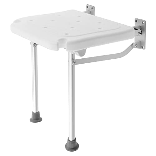Duschklappsitz Wandmontage, Duschsitz Klappbar Badestuhl maximale Belastung 100 kg, Duschstuhl mit Stützfüßen für ältere Menschen Schwangere Frauen Behinderte von SHZICMY