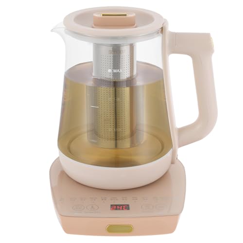 Elektrisch Wasserkocher mit Temperatureinstellung 40-90°C, 1.8L Glas Teekocher Multifunktionaler Elektrischer Teezubereiter mit Teesieb 800W von SHZICMY
