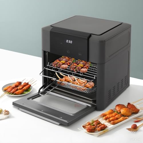 Heißluftfritteuse Airfryer, 12 Liter Mini Backofen Dörrautomat, Friteuse Heissluftfritteuse, 12 Programme, LED-Touchscreen, Air Fryer ohne Öl - Umluft Barbecue von SHZICMY
