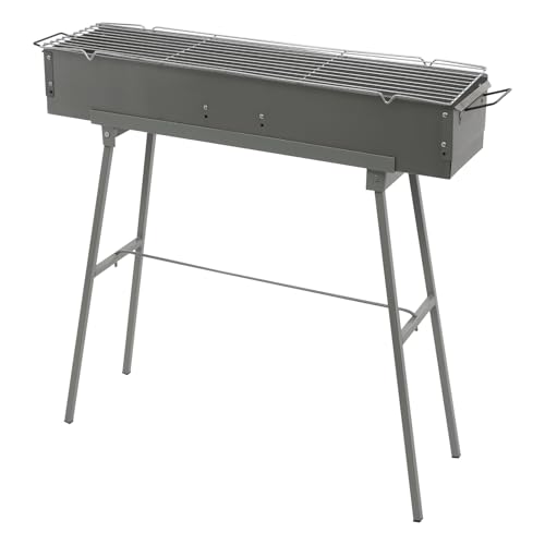 Holzkohlegrill mit verstellbaren Luftklappe, 80x18x13cm Klappgrill Campinggrill Picknickgrill mit Grill, für Außen, Terrasse, Camping, Grillparty von SHZICMY