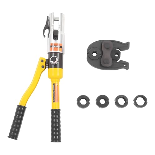 Hydraulisch Rohrpresszange, Profi Presszange Kupferrohr mit V12, V15, V18, V22, V28 mm Schnellwechselbacken, 360° drehbares Crimpzange-Pressset für Kupferrohr Und Verbundrohr von SHZICMY