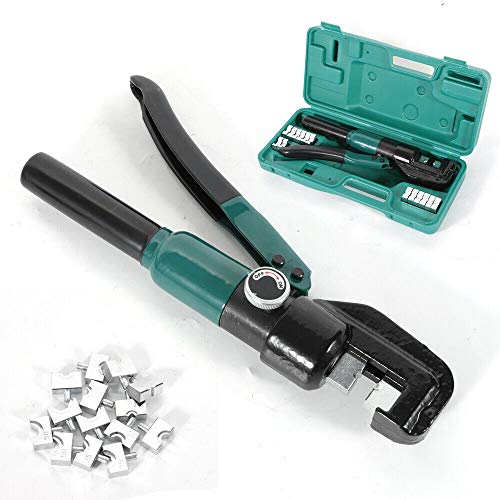 Hydraulische Presszange Crimpzange 4-70 mm² Zange Kabelschuhe Zange mit 8 Sätzen der Crimpformen, Soliertem Griff Stahlgehäus von SHZICMY