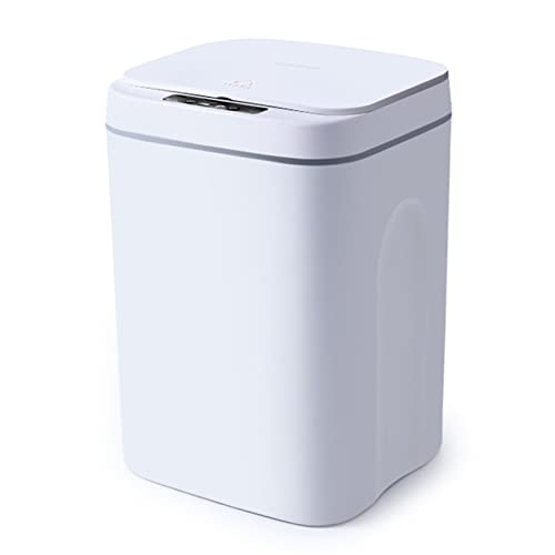 SHZICMY Mülleimer mit Sensor, 16L Automatik Sensor Mülleimer (Batterie nicht enthalten) Abfalleimer Touchless Müllbehälter Küche Bad 21.5x20.5x34cm (Weiß) von SHZICMY