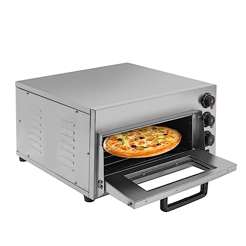 Pizzabackofen, Elektrischer Pizzaofen 1 Kammer Kommerzielle Edelstahl Pizza Ofen 2000W, Temperatur bis 350°C für Pizza, Brot, Backwaren von SHZICMY