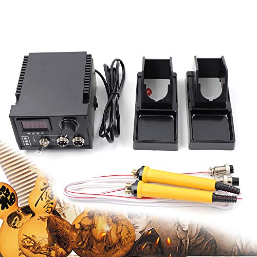 Pyrography Machine, Brandmalkolben Kit 60W Brandmalerei Lötkolben Set mit 19 Drahtspitzen für Holz Leder von SHZICMY