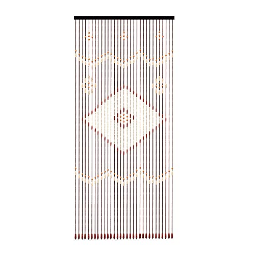 SHZICMY Retro Holzperlenketten Türvorhang Perlenvorhang Insektenschutz Bambusvorhang Fenster/Tür Vorhang 208x90 cm von SHZICMY