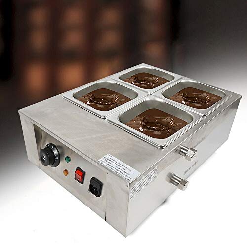 SHZICMY 4-Tanks Schokoladenschmelz Maschine Elektrisches Schokoladen Schmelztopf Edelstahl Schmelzer Fondue-Sets Einstellbare Temperatur 30-80℃ zum Erhitzen von Schokolade, Sahne von SHZICMY