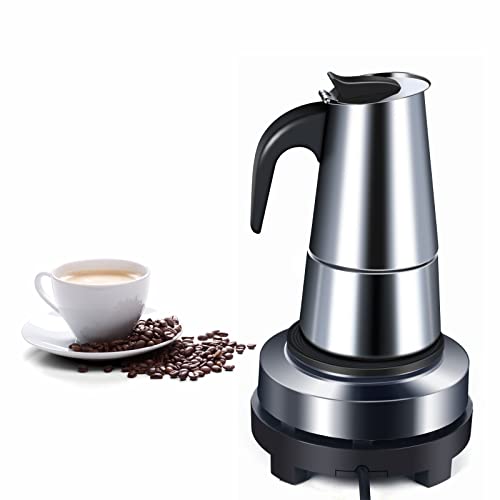 SHZICMY Elektrisch Espressokocher Edelstahl 200ML,Espressokocher, 4 Tassen Mokkakanne mit Heizplatte und Sicherheitsventil,Camping Kaffekocher ergonomisch SHZICMY Elektrisch Espressokocher Edelstahl 200ML,Espressokocher, 4 Tassen Mokkakanne mit Heizplatte und Sicherheitsventil,Camping Kaffekocher ergonomisch von SHZICMY
