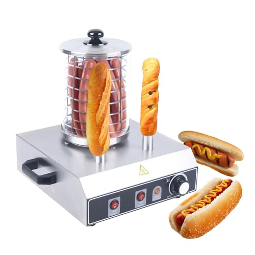 SHZICMY Elektrische Hot Dog Wurstwärmer Edelstahl Hotdog Wärme Maschine with 2 Heating Skewers von SHZICMY