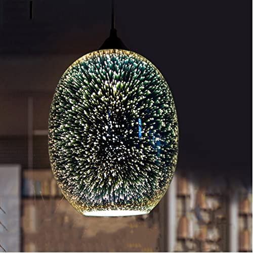 SHZICMY Lampen und Kronleuchter Vintage 3D Bunte Pendelleuchte LED Feuerwerk Kronleuchter Chrom Pendellampe(Ohne Glühbirne) für Schlafzimmer, Wohnzimmer, Esszimmer, Flur, Küche von SHZICMY