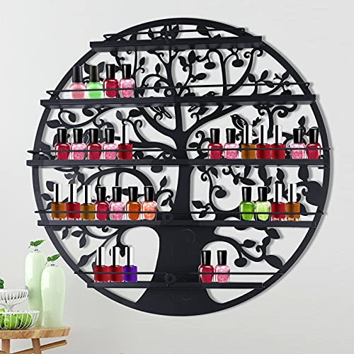 SHZICMY Nagellack Organizer Rack Stand 5-Tier Metall Halter Wand Nagellack Rund Regal Nagellackregal Wandregal, Kosmetikorganiser, Regal Aufbewahrung Ständer Organizer Ablagen von SHZICMY