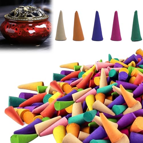 SI SEN Reverse Wasserfall Kegel, Incense Cones, RäUcherkegel, für Schlafzimmer Office Yoga Zimmer (Gemischt) (2,6 x 1 cm (1,02 x 0,39 Zoll), stück, 300) von SI SEN