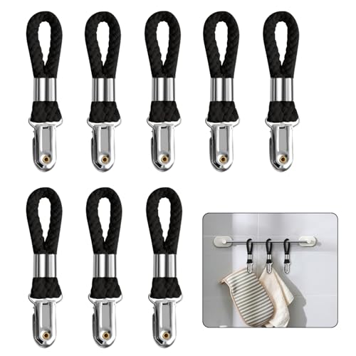 SI SEN 8-Teiliger Schwarzer Handtuchhalter, Geschirrtuch-Handtuchhalter-Clip, Aufhängeclip, Aufhänger für Handtücher, Handtuchaufhänger Ohne Nähen, Klemmhaken, für Kücher, Bad, Haushalt SI SEN 8-Teiliger Schwarzer Handtuchhalter, Geschirrtuch-Handtuchhalter-Clip, Aufhängeclip, Aufhänger für Handtücher, Handtuchaufhänger Ohne Nähen, Klemmhaken, für Kücher, Bad, Haushalt von SI SEN