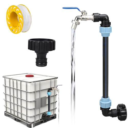 SI SEN IBC Auslaufhahn 3/4", IBC Tank Zubehör, IBC Adapter mit Schwanenhals S60x6 Wasserhahn, IBC Tank Verbinder, für 1000L Regenwassertank, Regenfass, IBC Container SI SEN IBC Auslaufhahn 3/4", IBC Tank Zubehör, IBC Adapter mit Schwanenhals S60x6 Wasserhahn, IBC Tank Verbinder, für 1000L Regenwassertank, Regenfass, IBC Container von SI SEN