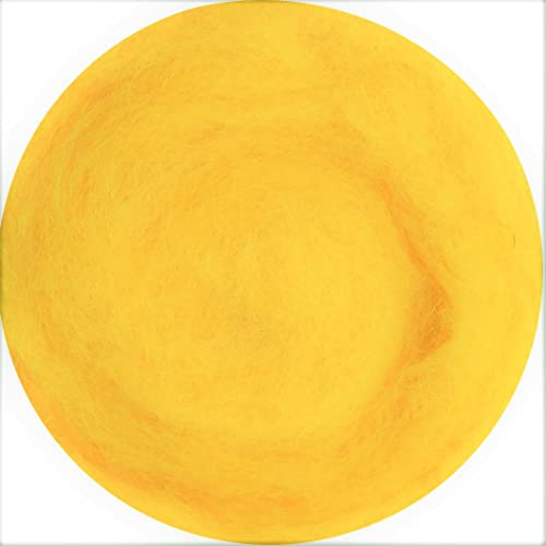 SIA COLLA-S Filzwolle 100% Wolle zum Filzen Trockenfilzen Nassfilzen - Gold Beige Gelb 100 g von SIA COLLA-S