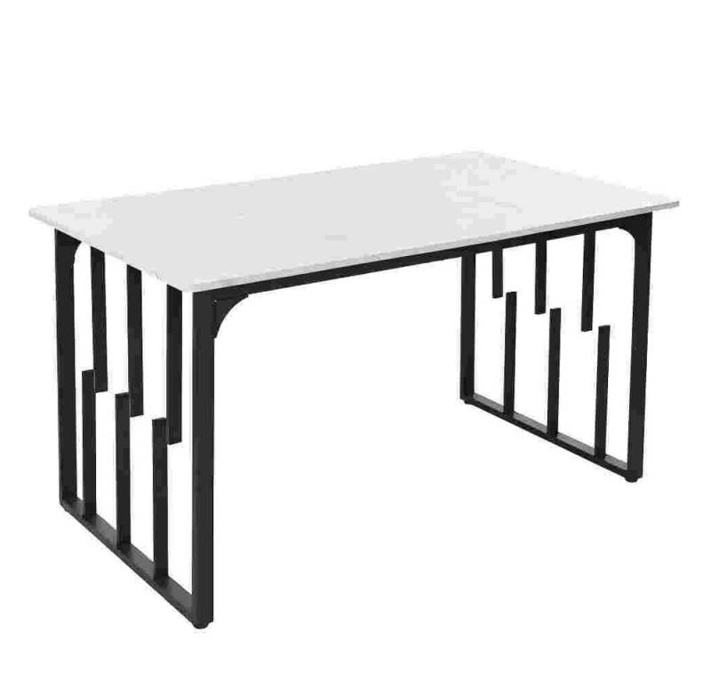SIAKI Collection Esstisch (Die Tischbeine sind mit einem einzigartigen geometrischen Kurvendesign gestaltet, das ein elegantes und künstlerisches Gefühl vermittelt, 1-St., Rechteckiger Esstisch mit modernem Marmormuster), Einzigartiger rechteckiger Esstisch mit Metallgestell von SIAKI Collection