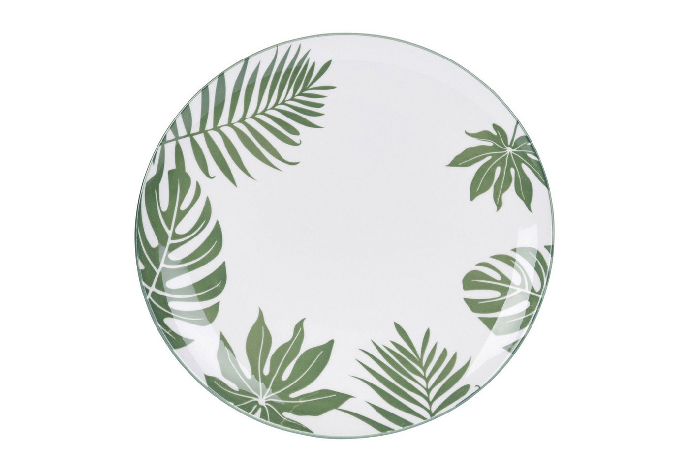SIAKI Collection Geschirr-Set, Teller Porzellan 26,5cm mit Blätter Motiv Weiß / Grün von SIAKI Collection