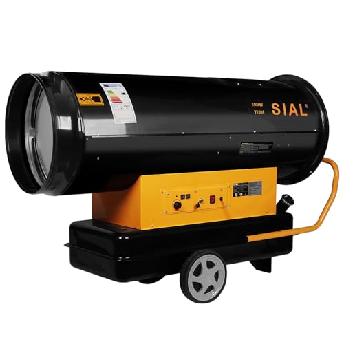 SIAL 150 kW Ölheizgebläse Y150A – Luftvolumen 5000 m³/h – Heizkanone – 100 L Tank Bauheizer Dieselheizung von SIAL