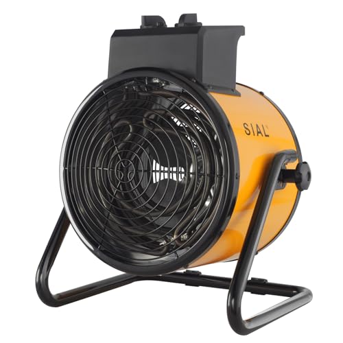 SIAL Industriell Heizlüfter 3000W - Elektrische Heizung - Heizstrahler Bauheizer - Heizgebläse Für Garagen, Werkstätten, Baustellen - D3 - Gelb von SIAL