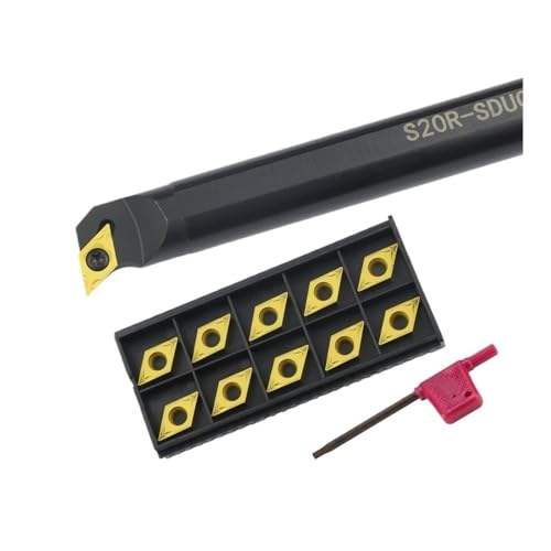 SIAQWYENZ 1 Pc S16Q-SDUCR/L11/S20R-SDUCR11/S25S-SDUCR11/S32T-SDUCR11 Interne Werkzeug Halter DCMT11T304 Einsatz Kombination Edelstahl Werkzeughalter(DCMT11T302-FA KT60,S20R-SDUCL11) von SIAQWYENZ