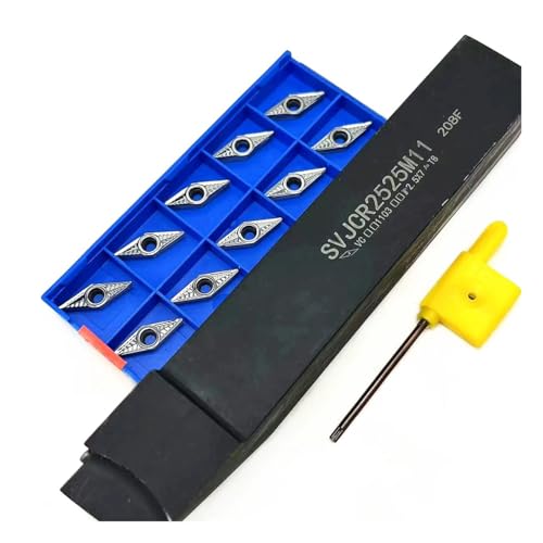 SIAQWYENZ 10 stücke VCGT110304 SVJCR1010H11 SVJCR1212H11 SVJCR1616H11 Externe Drehen Werkzeug Halter CNC Drehmaschine Werkzeuge for VCGT110304 H01 einsatz Werkzeughalter(SVJCR2525M11) von SIAQWYENZ