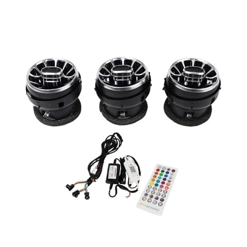 SIAQWYENZ Auto LED Dashboard Klimaanlage Turbine Air Outlet Vents Umgebungs Licht for Ford Mustang 2015-2021 Lüftungskanal für Armaturenbrett(3PCS) von SIAQWYENZ