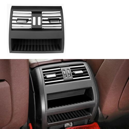 SIAQWYENZ Hinten Frische Klimaanlage Vent Outlet Chrom Plain Schwarz Kühlergrill Panel for BMW 5 Series F10 F11 F18 520i 523i 525i 528i 535i Lüftungskanal für Armaturenbrett(Model A with chrome) von SIAQWYENZ