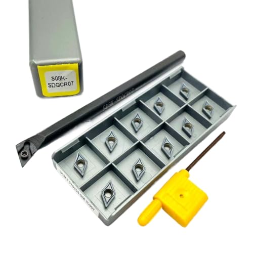 SIAQWYENZ SDQCR SDQCR07 S10K S12M S16Q Interne Kühlung Drehen Werkzeug Wolfram Stahl Schraube Bohren Bar DCMT070204 Hartmetall Klingen Drehmaschine Werkzeug Werkzeughalter(S08K and IC907) von SIAQWYENZ
