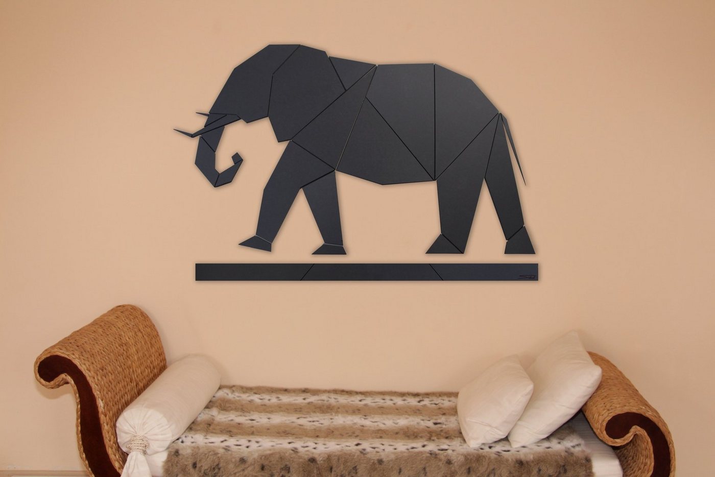 SIBAL Design.Home Wanddekoobjekt Low Poly Silhouette Elefant" (1,50m lang) (Set, 19-teilig), inckl. Klebepads" von SIBAL Design.Home