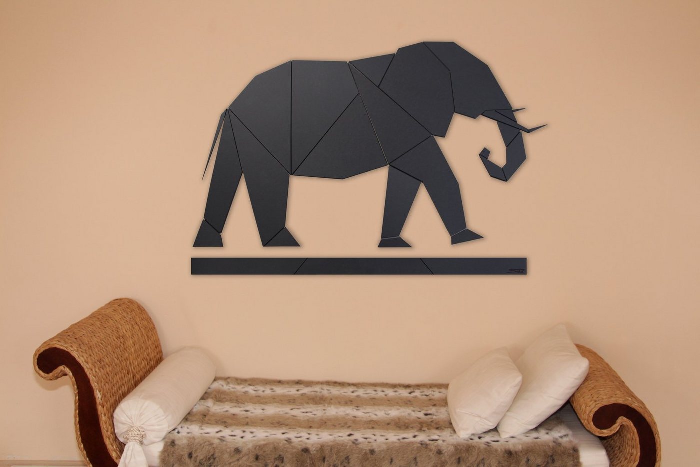 SIBAL Design.Home Wanddekoobjekt Low Poly Silhouette Elefant" (1,50m lang) (Set, 19-teilig), inckl. Klebepads" von SIBAL Design.Home