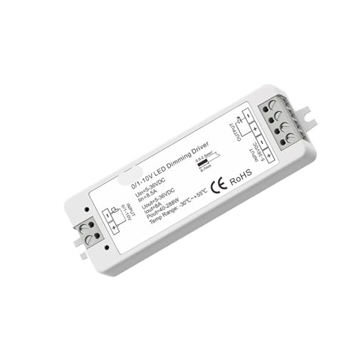0/1–10 V DC12–36 V LED-Dimmer, Konstantspannungs-Stromversorgung, 0–10 V, PWM, 1-Kanal-Dimmtreiber, Push-Typ-Dimmer, Dimmen(LV DC5-36V8A) von SIBBLE