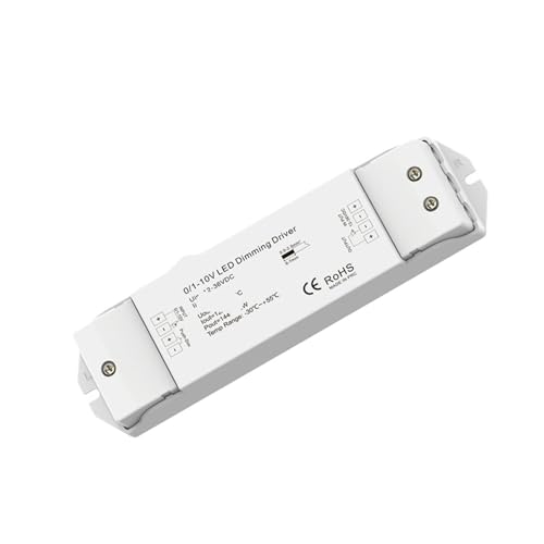 0/1–10 V DC12–36 V LED-Dimmer, Konstantspannungs-Stromversorgung, 0–10 V, PWM, 1-Kanal-Dimmtreiber, Push-Typ-Dimmer, Dimmen(LV-L DC12-36V12A) von SIBBLE