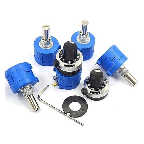 10 Stück Präzisions-Mehrgang-Einstellpotentiometer Widerstand 3590S-2-102L 103L 101L 201L 202L 203L 501L 503L 104L 100R 1K 10K 2K Ohm (Size : 200 ohm with Knob) von SIBBLE