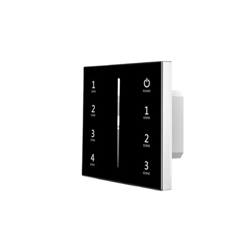 T18-1 0–10 V Signal-Dimmpanel 0–10 V Glas-Touchpanel-Dimmer 1–4 Kanäle 4 Zonensteuerung AC85–265 V(0-10V Black Panel) von SIBBLE