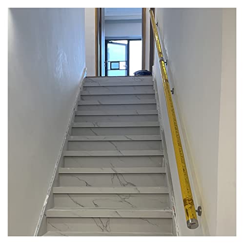 Klarer Acryl-Treppengeländer-Handlauf für den Innen- und Außenbereich, Wandmontagegeländer für ältere Kinder, transparenter Treppenhandlauf mit Metallhalterungen und Endkappen (Farbe: Goldene von SIBEG