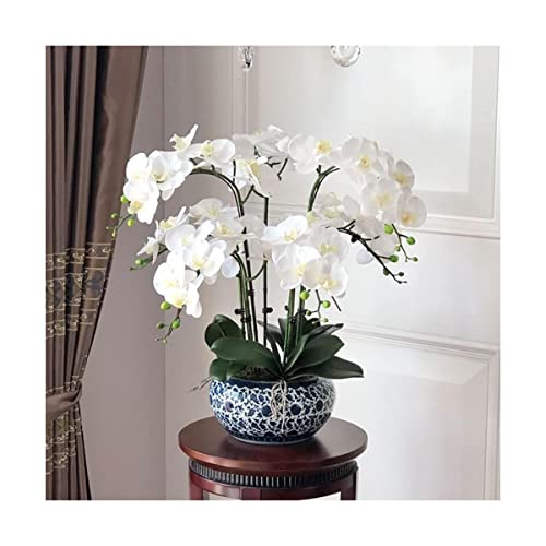 Künstliche Blume mit Topf, Orchidee, künstliche Orchidee mit Vase, große gefälschte Phalaenopsis-Pflanzen im Topf, Kunstblume für Zuhause, Wohnzimmer, Arrangements, Dekor, Orchidee von SIBEG