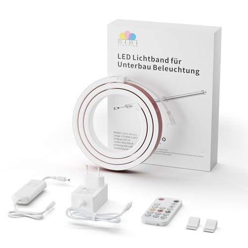 SIBI LIGHTING LED Unterbauleuchte, Neutralweiß 4000K Dimmbar LED Lichtleiste mit Fernbedienung, Silikon Lichtband 1m inkl. 24V Netzteil für Küche Unterschrank SIBI LIGHTING LED Unterbauleuchte, Neutralweiß 4000K Dimmbar LED Lichtleiste mit Fernbedienung, Silikon Lichtband 1m inkl. 24V Netzteil für Küche Unterschrank von SIBI LIGHTING