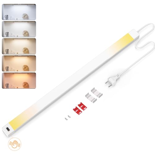 SIBI Unterbauleuchte Küche Led, 41cm Dimmbar Lichtleiste mit Berührungsloser Sensor, 5 Farbtemperatur Küchenlicht Led Unterschrank Beleuchtung für Schränke,Werkbank,Regal, 450lm von SIBI LIGHTING